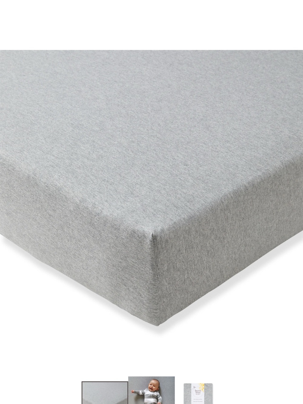 Burt's Bees Baby: Organic Cotton Fitted Crib Sheet (heather grey)